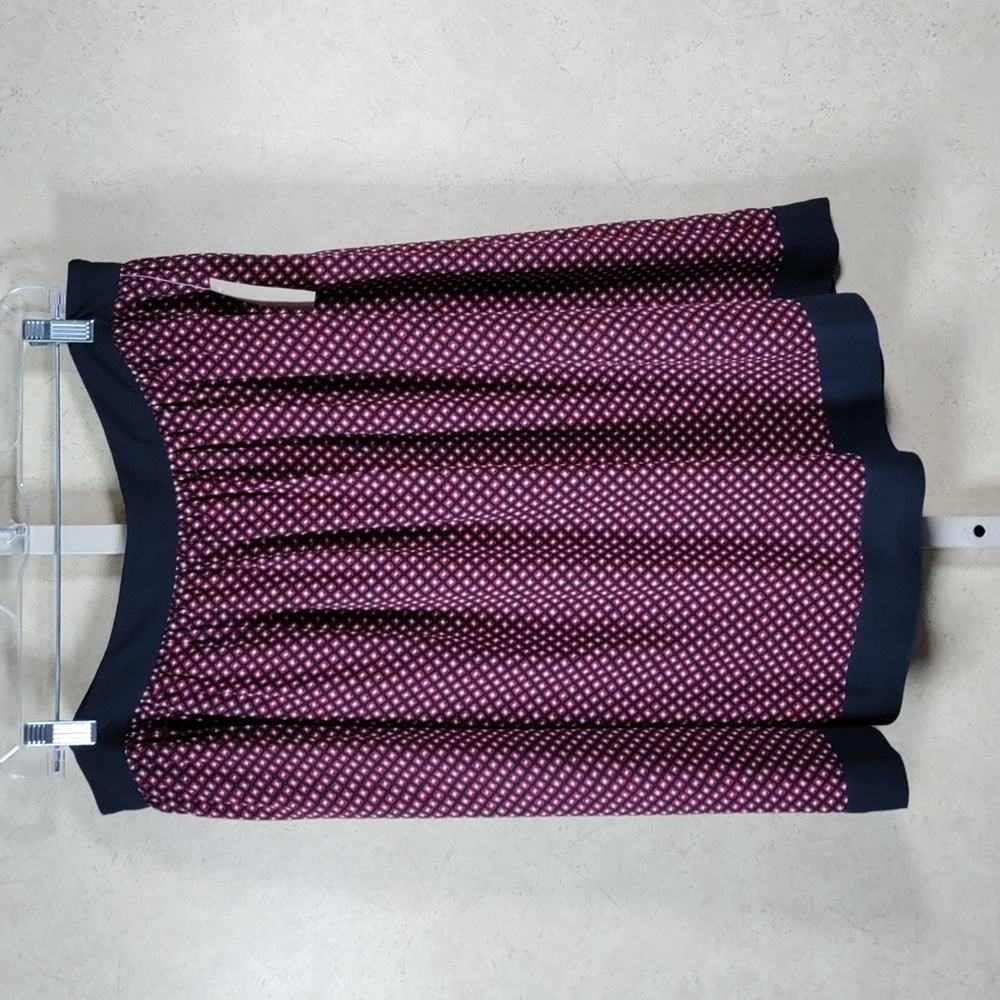 5189 Coldwater Creek red, white & navy diamond print skirt 12 NWT